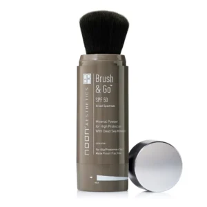 Noon brush& and go mineral sun protection powder, 10 g, riebiai odai ir probleminei odai, pudra