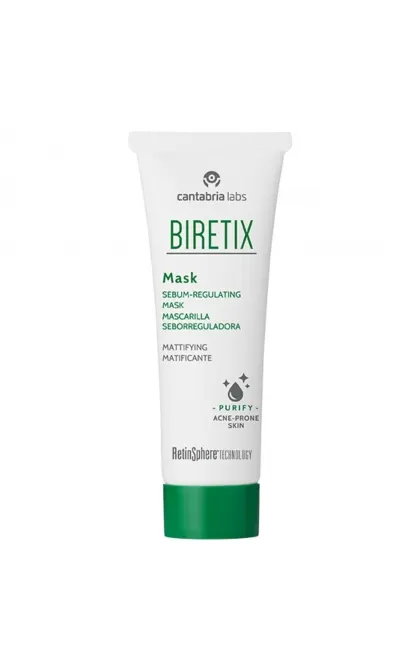 BIRETIX sebumą reguliuojanti veido kaukė, 25 ml - Poras sutraukianti ir matinį efektą suteikianti veido kaukė.